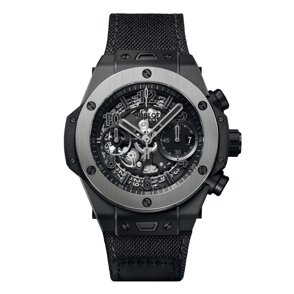 HUBLOT Big Bang Unico Ice Bang 42 mm Black Dial Microblasted and Polished Black Ceramic Rubber Strap 441.CK.1140.NR.HEC24