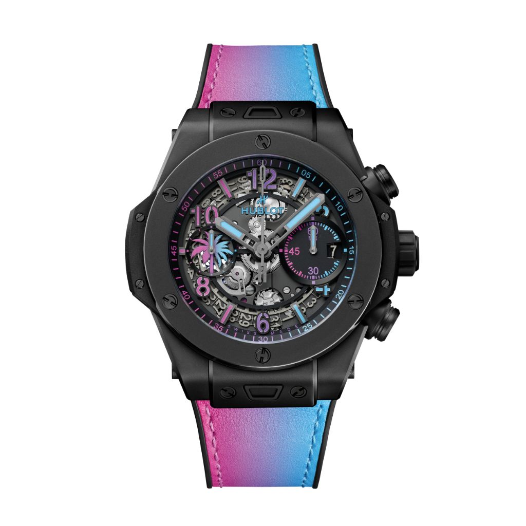 HUBLOT Big Bang Unico Magic City 42 mm Transparent Dial Microblasted Black Ceramic Rubber Strap 441.CI.1199.VR.HBM23