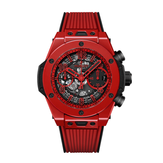 HUBLOT Big Bang Unico Red Magic 42 mm Transparent Dial Polished Red Ceramic Rubber Strap 441.CF.8513.RX