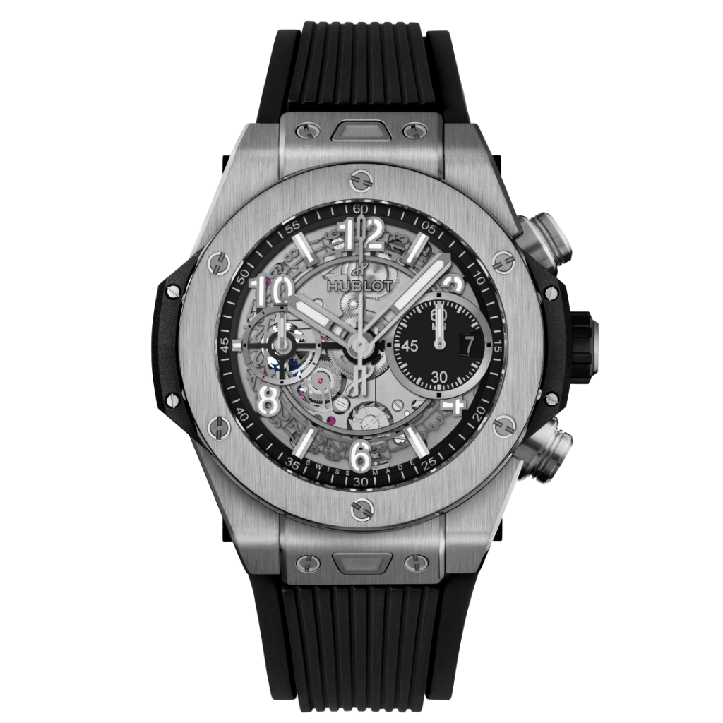 HUBLOT Big Bang Unico Titanium 42 mm Transparent Dial Polished Titanium Rubber Strap 441.NX.1171.RX