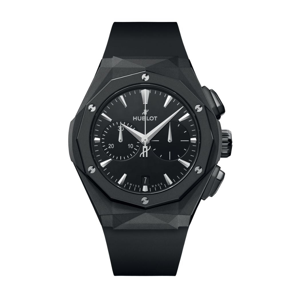 HUBLOT Classic Fusion Chronograph Orlinski Black Magic 41 mm Black Dial Microblasted and Polished Black Ceramic Rubber Strap 549.CI.1270.RX.ORL24