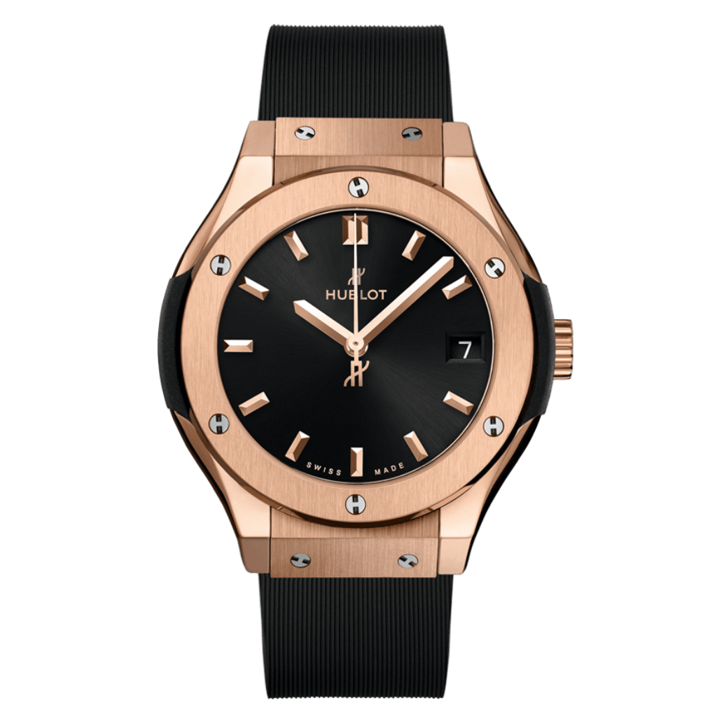 Hublot Classic Fusion King Gold 33 mm Black Dial Polished 18K King Gold Rubber Strap 581.OX.1480.RX