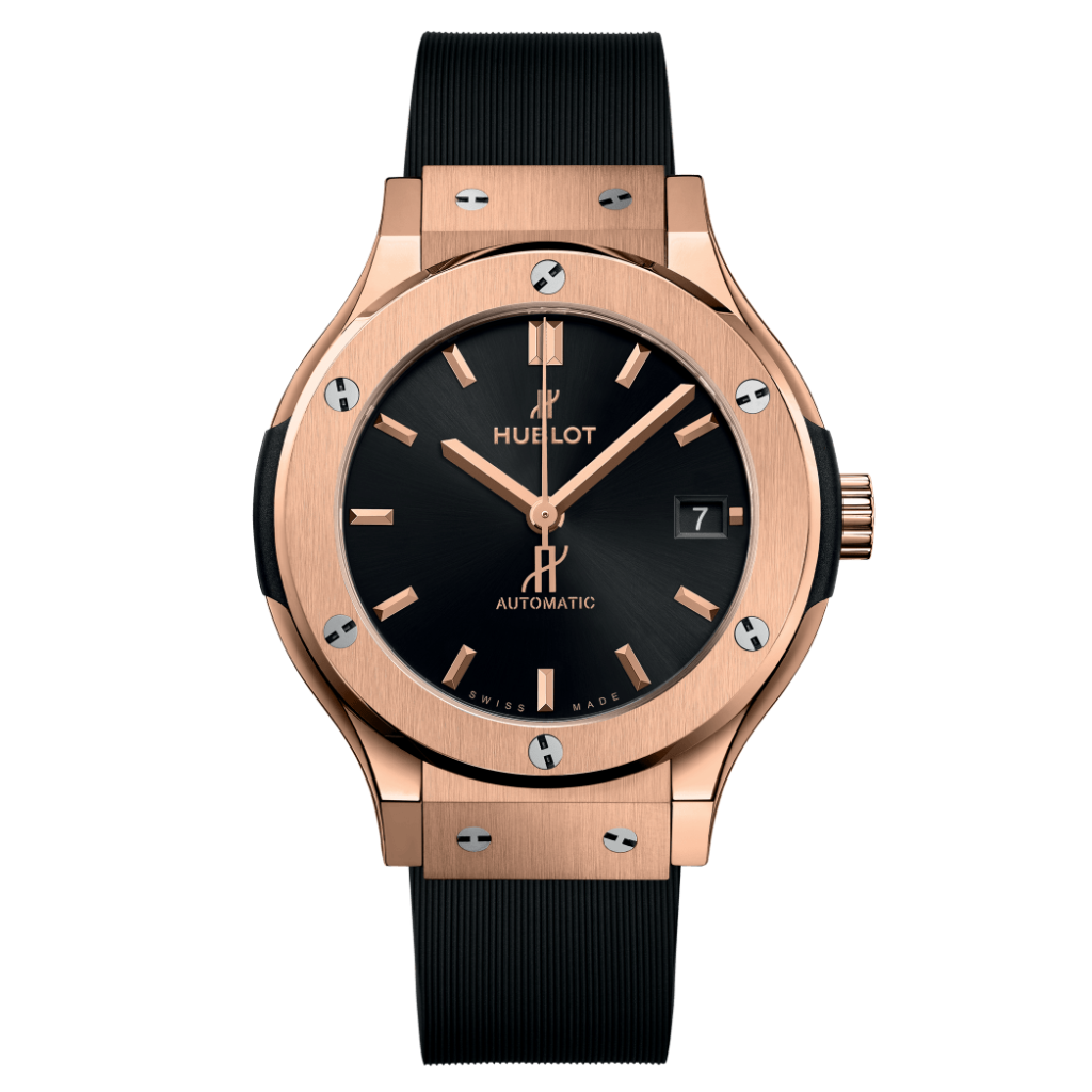 Hublot Classic Fusion King Gold 38 mm Black Dial Polished 18K King Gold Rubber Strap 565.OX.1480.RX