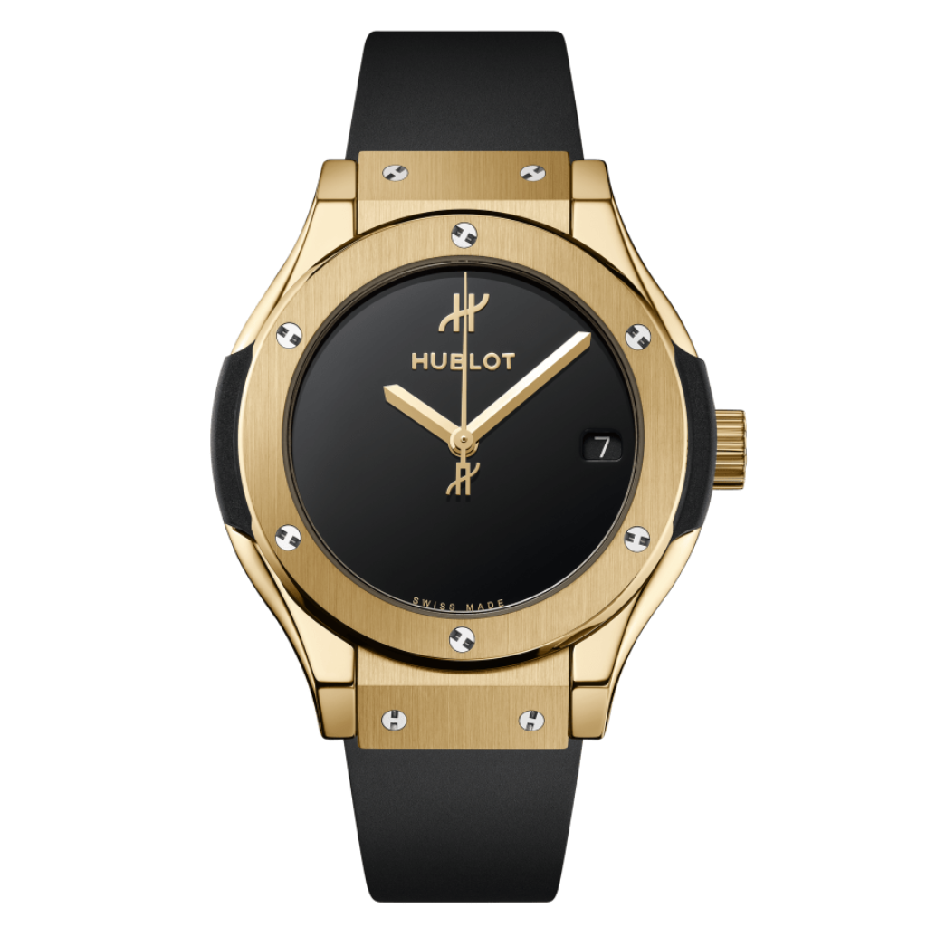 Hublot Classic Fusion Original Yellow Gold 33 mm Black Dial Polished 18K Yellow Gold Rubber Strap 581.VX.1230.RX.MDM