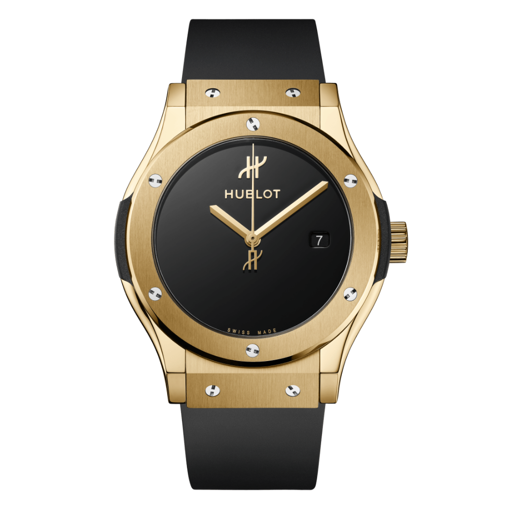 Hublot Classic Fusion Original Yellow Gold 42 mm Black Dial Polished 18K Yellow Gold Rubber Strap 542.VX.1230.RX.MDM