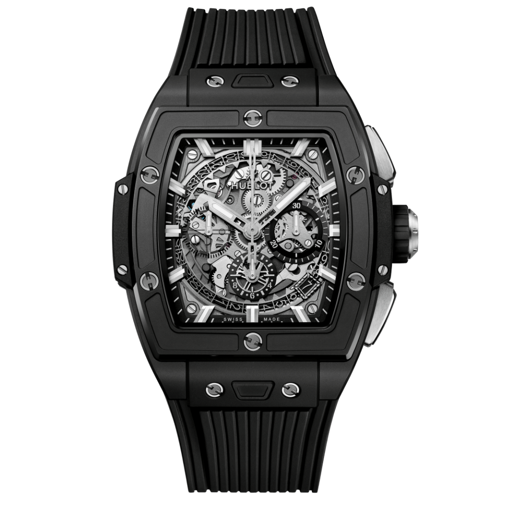 HUBLOT Spirit of Big Bang Black Magic 42 mm Transparent Dial Microblasted Black Ceramic Rubber Strap 642.CI.0170.RX