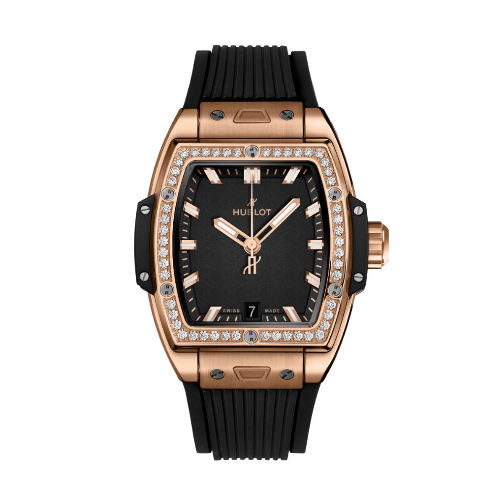 Hublot Spirit of Big Bang King Gold Diamonds 39 mm Black Dial with Diamonds Polished 18K King Gold Rubber Strap 662.OX.1180.RX.1204