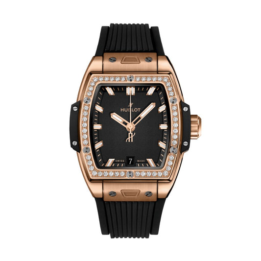 Hublot Spirit of Big Bang King Gold Diamonds 39 mm Black Dial with Diamonds Polished 18K King Gold Rubber Strap 662.OX.1180.RX.1204