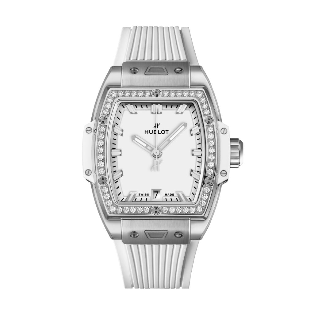 Hublot Spirit of Big Bang Titanium White Diamonds 39 mm White Dial with Diamonds Polished Titanium Rubber Strap 662.NE.2010.RW.1204