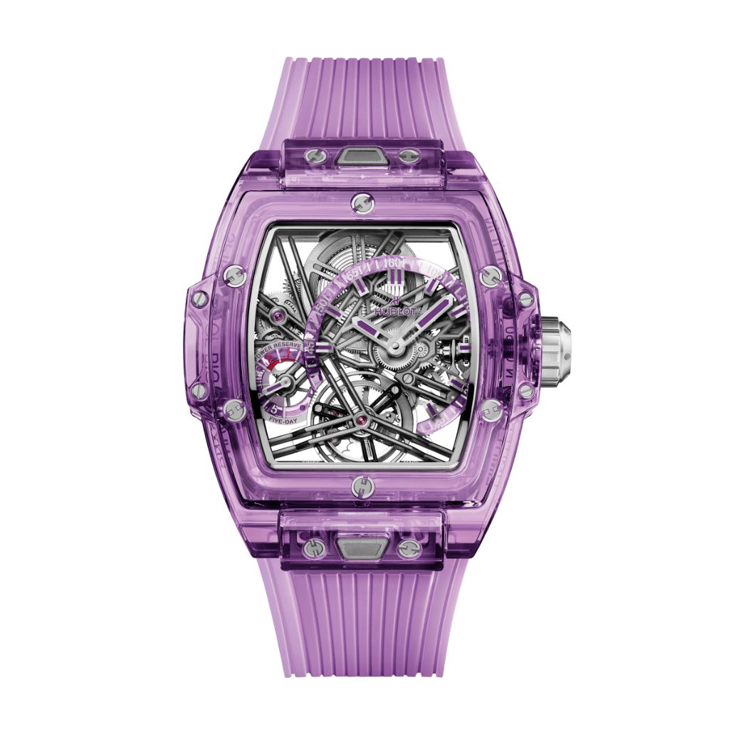 Hublot Spirit of Big Bang Tourbillon Purple Sapphire 42 mm Transparent Dial Polished Purple Sapphire Crystal Transparent Strap 645.JM.0120.RT