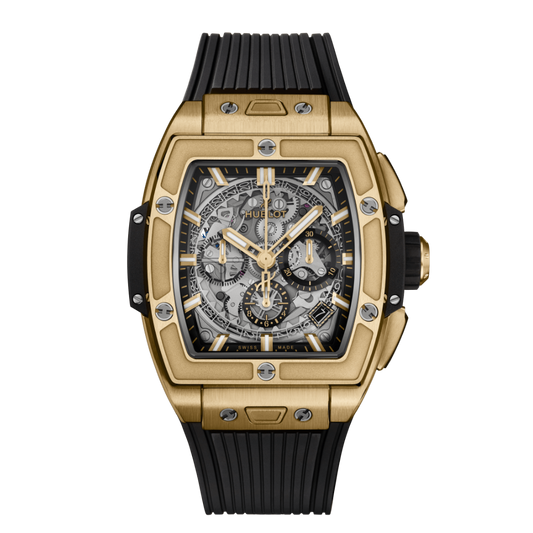 Hublot Spirit of Big Bang Yellow Gold 42 mm Transparent Dial Polished 18K Yellow Gold Rubber Strap 642.VX.0130.RX