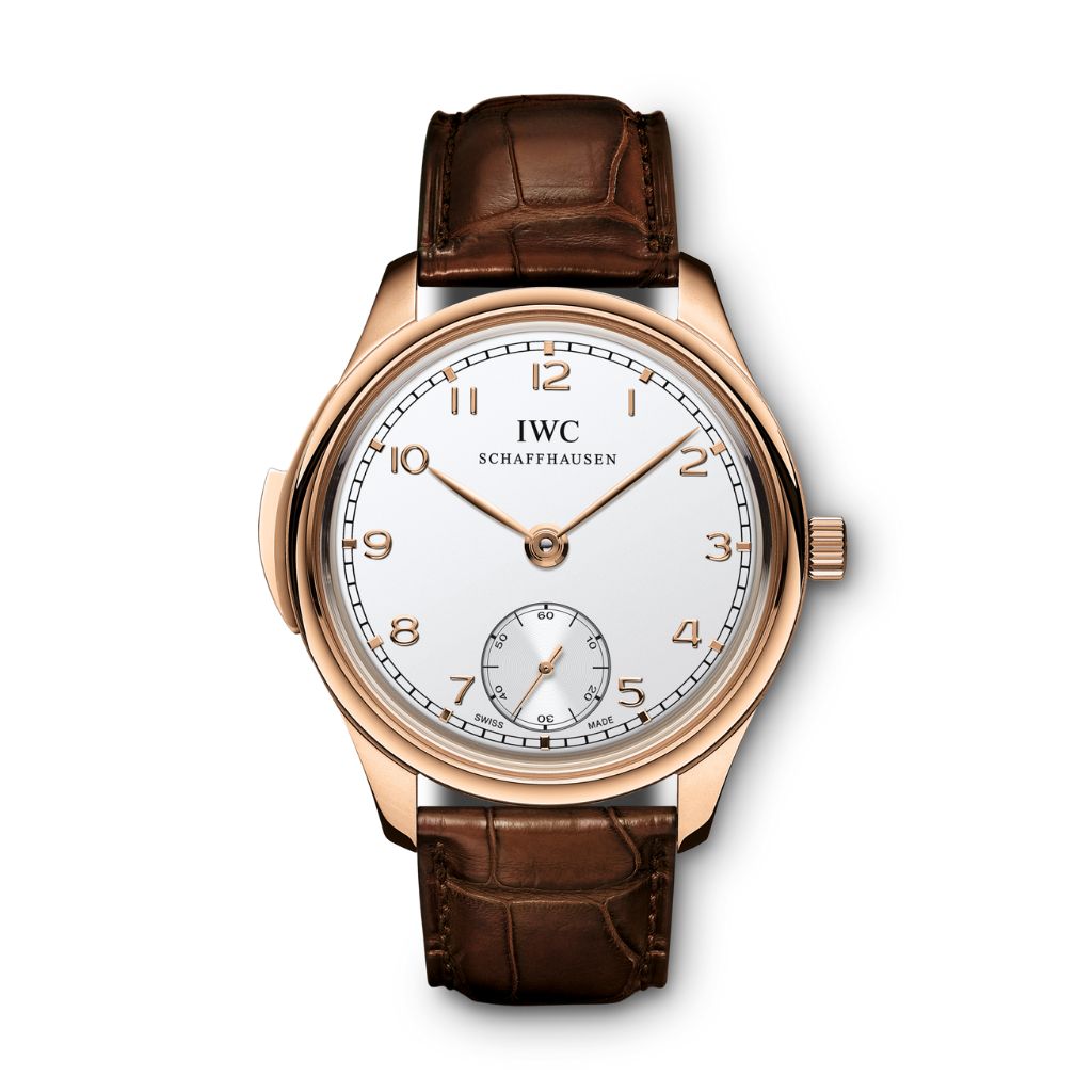 IWC Schaffhausen Portugieser Minute Repeater 44.2 mm Silver Dial 18k 5N Gold Brown   Leather Strap IW544907