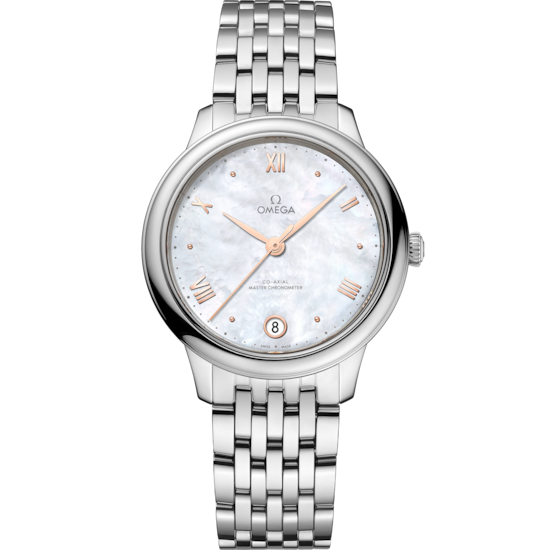 Omega De Ville Prestige 34 mm White Dial Stainless Steel Bracelet 434.10.34.20.05.001
