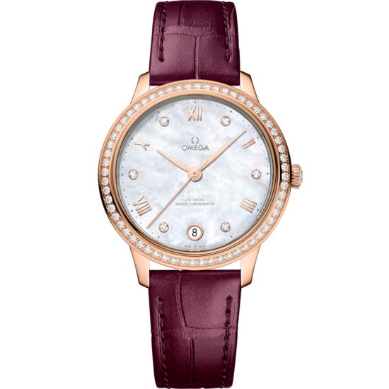 Omega De Ville Prestige 34 mm White Dial with Diamonds Sedna™ 18k Rose Gold Strap 434.58.34.20.55.001