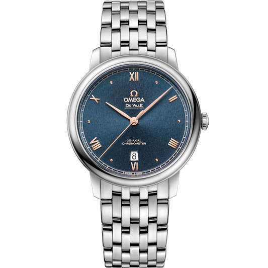 Omega De Ville Prestige 39.5 mm Blue Dial Stainless Steel Bracelet 424.10.40.20.03.004
