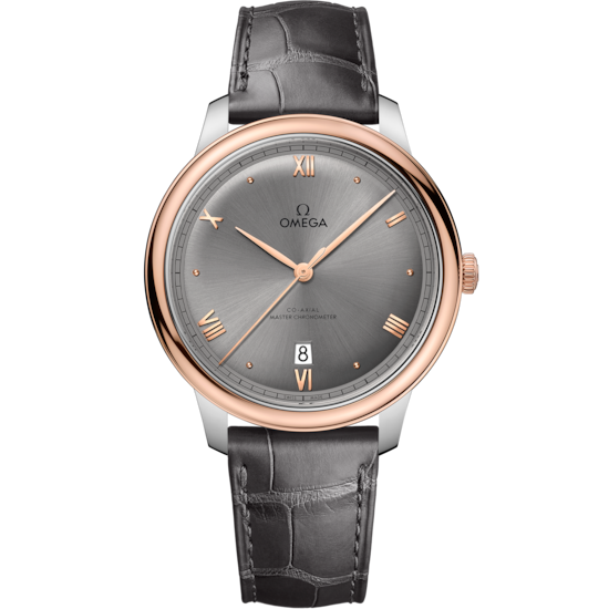 Omega De Ville Prestige 40 mm Grey Dial Stainless Steel and Sedna™ 18k Rose Gold Strap 434.23.40.20.06.001