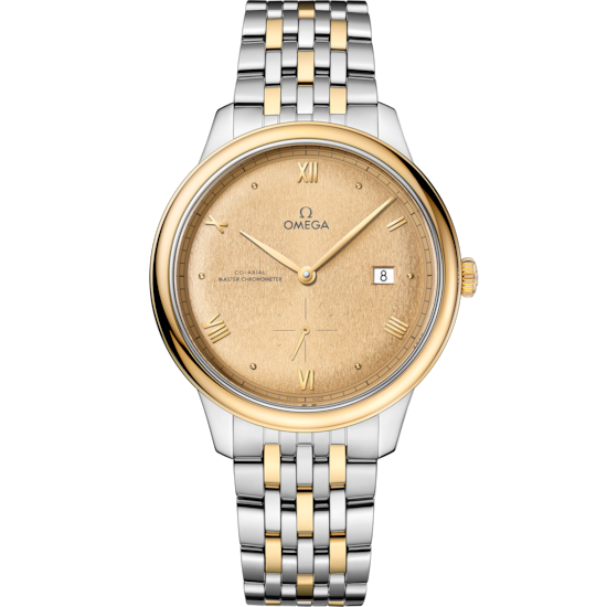 Omega De Ville Prestige 41 mm Yellow Dial Stainless Steel and 18k Yellow Gold Bracelet 434.20.41.20.08.001