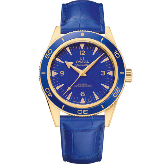 Omega Seamaster 300 41 mm Blue Dial 18k Yellow Gold Strap 234.63.41.21.99.002