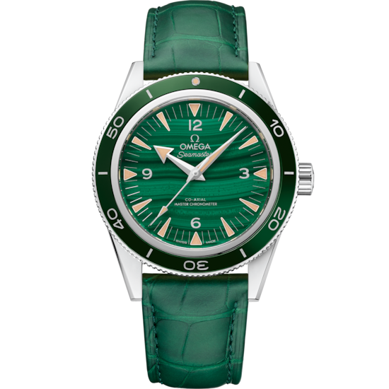 Omega Seamaster 300 41 mm Green Dial Platinum Strap 234.93.41.21.99.001
