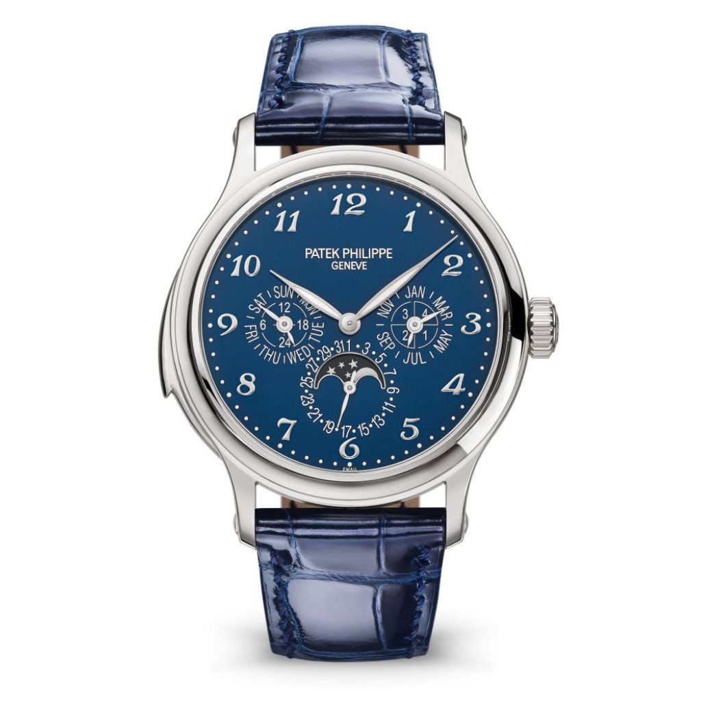 Patek Philippe Grand Complications 42 mm Blue Dial 18K White Gold Leather Strap 5374G-001