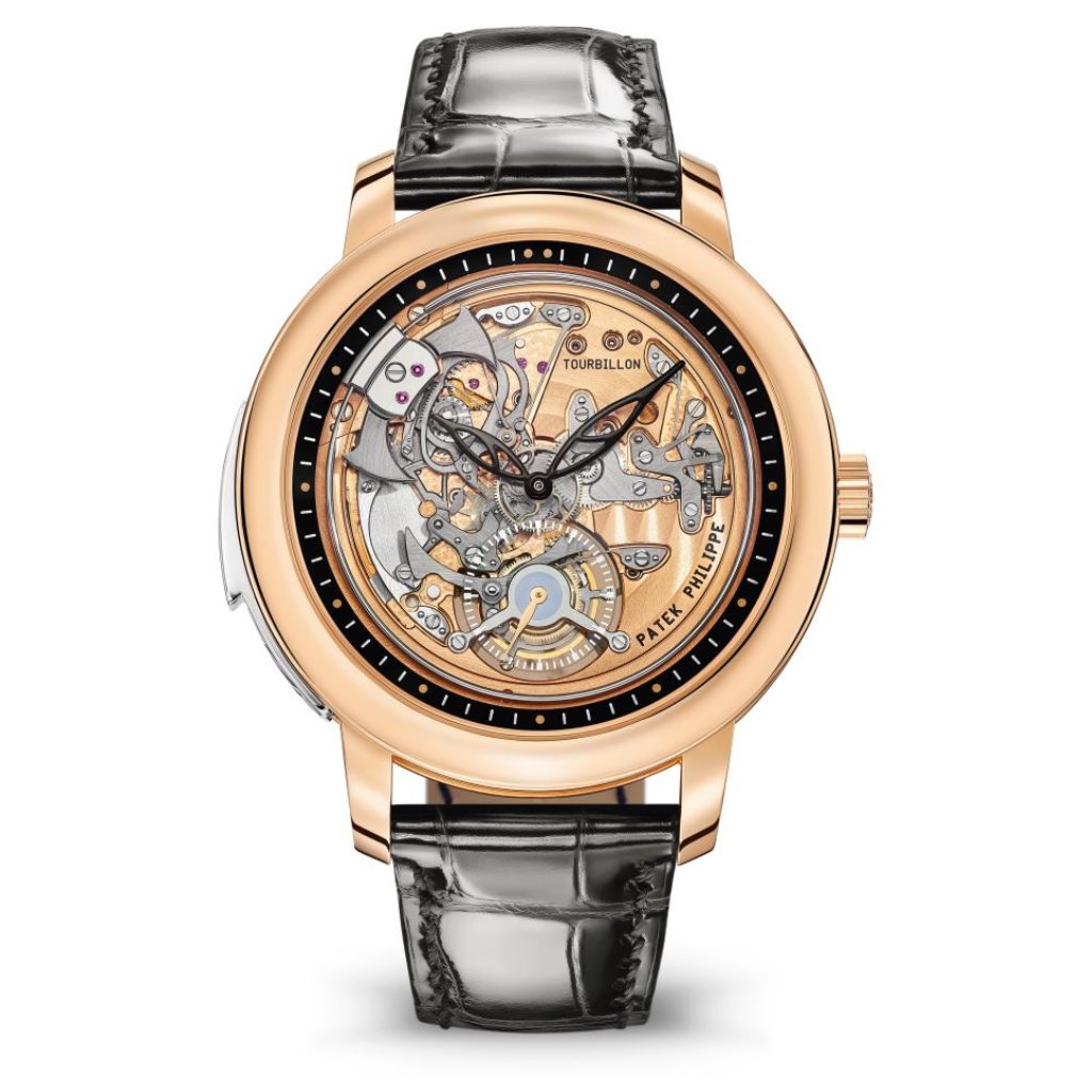 Patek Philippe Grand Complications 42 mm Transparent Dial 18K Rose Gold Leather Strap 5303R-001