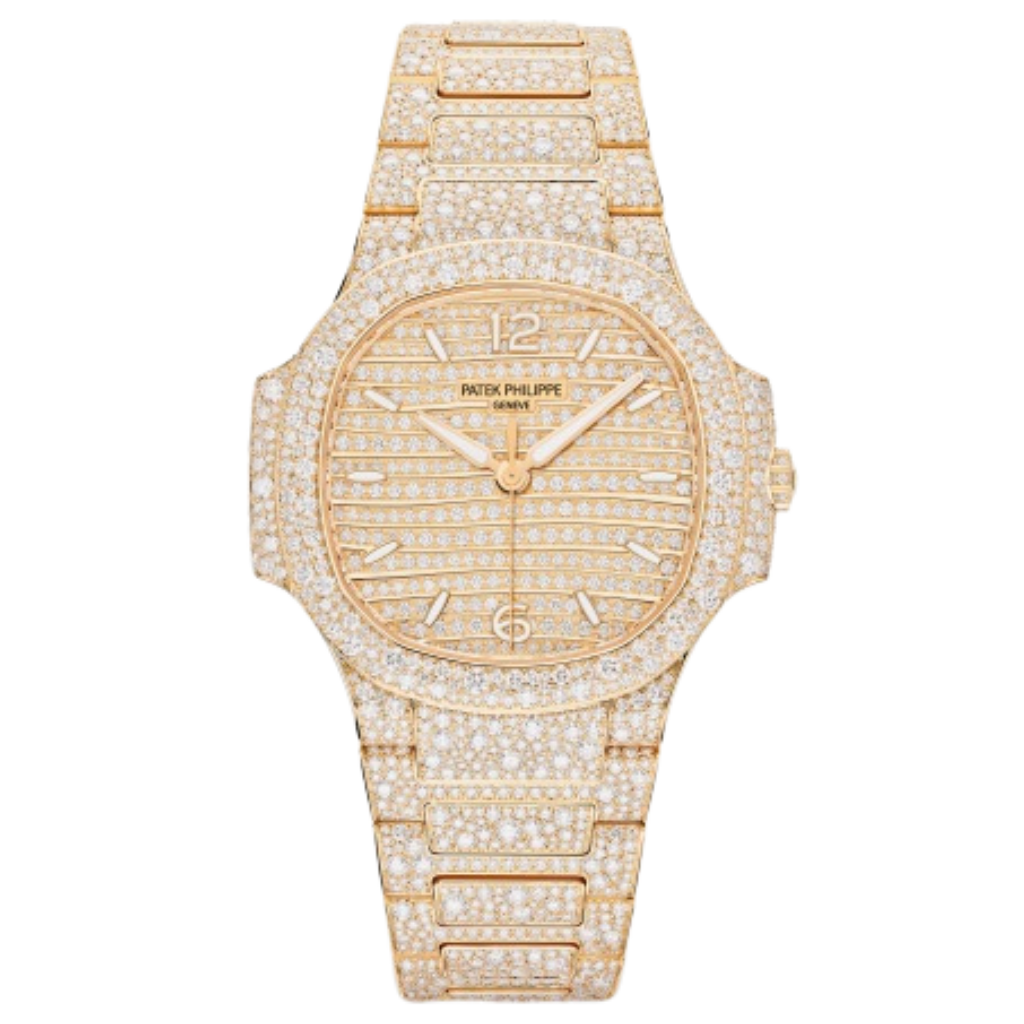 Patek Philippe Nautilus 35.2 mm Diamond Paved Dial 18K Rose Gold Bracelet 7118/1450R-001