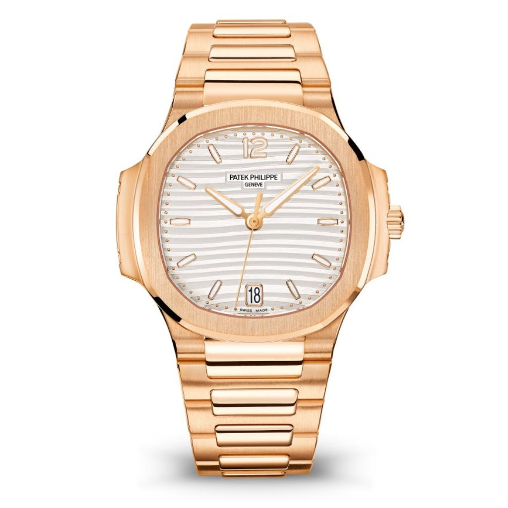 Patek Philippe Nautilus 35.2 mm Silver Dial 18K Rose Gold Bracelet 7118/1R-001