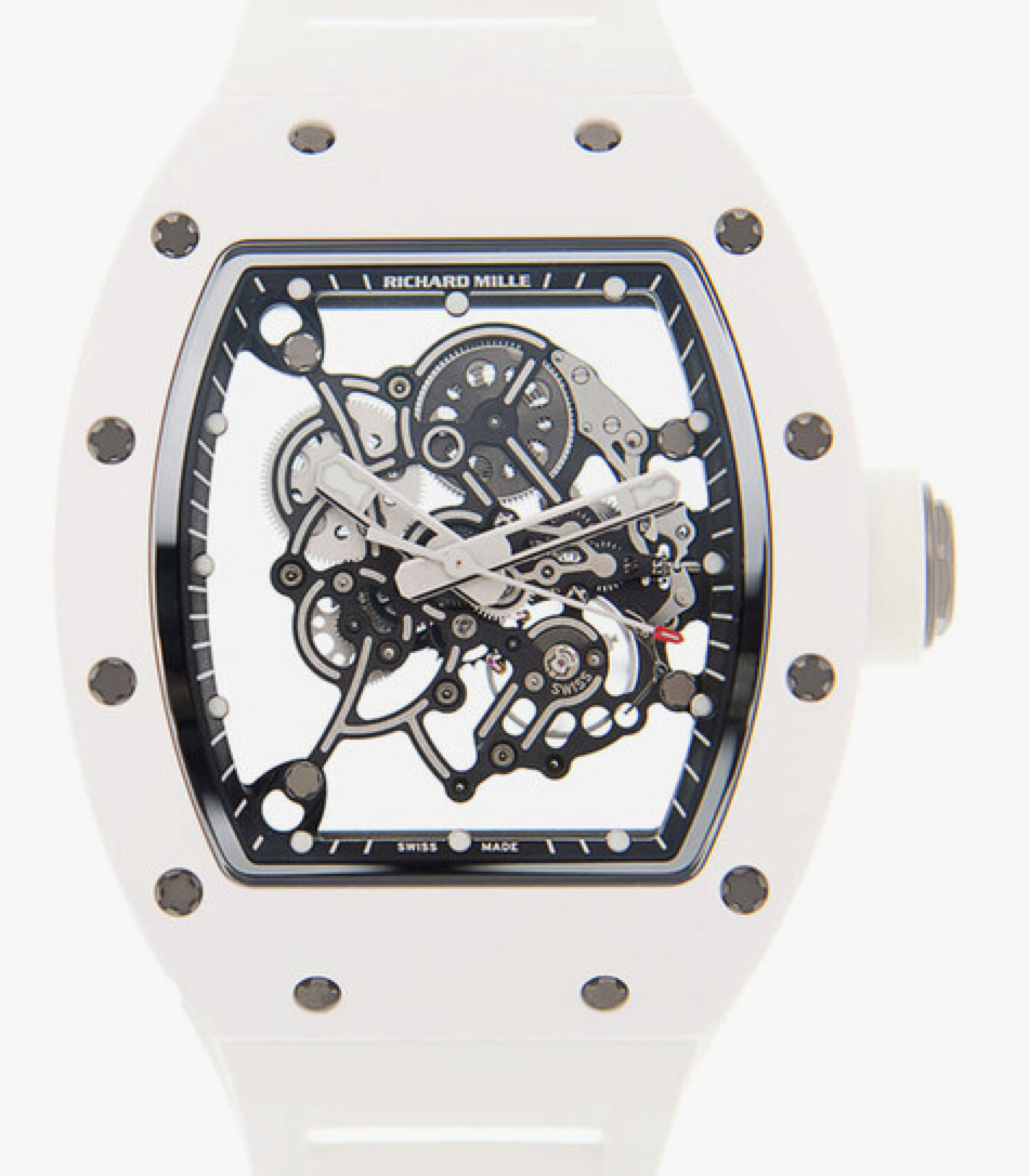 Richard Mille RM055 Bubba Watson 42.7 mm x 50 mm Transparent Dial Ceramic Rubber Strap