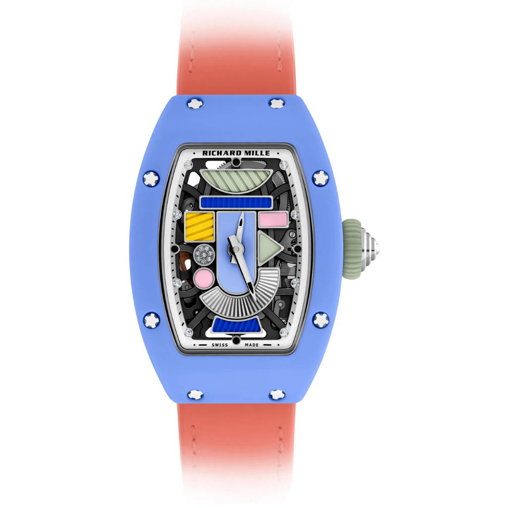 Richard Mille RM07-01 Automatic Winding Colored Ceramics 30 mm Black Dial Blue Rubber Strap