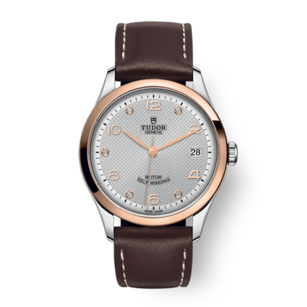 Tudor 1926 36 mm Silver Dial with Diamonds Stainless Steel Leather Strap M91451-0006