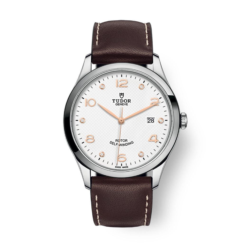 Tudor 1926 41 mm White Dial with Diamonds Stainless Steel Leather Strap M91650-0014