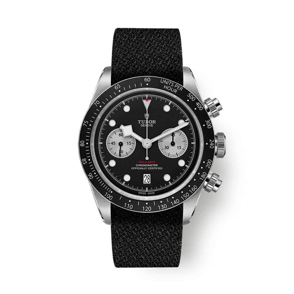 Tudor Black Bay Chrono 41 mm Black Dial Stainless Steel Fabric Strap M79360N-0007