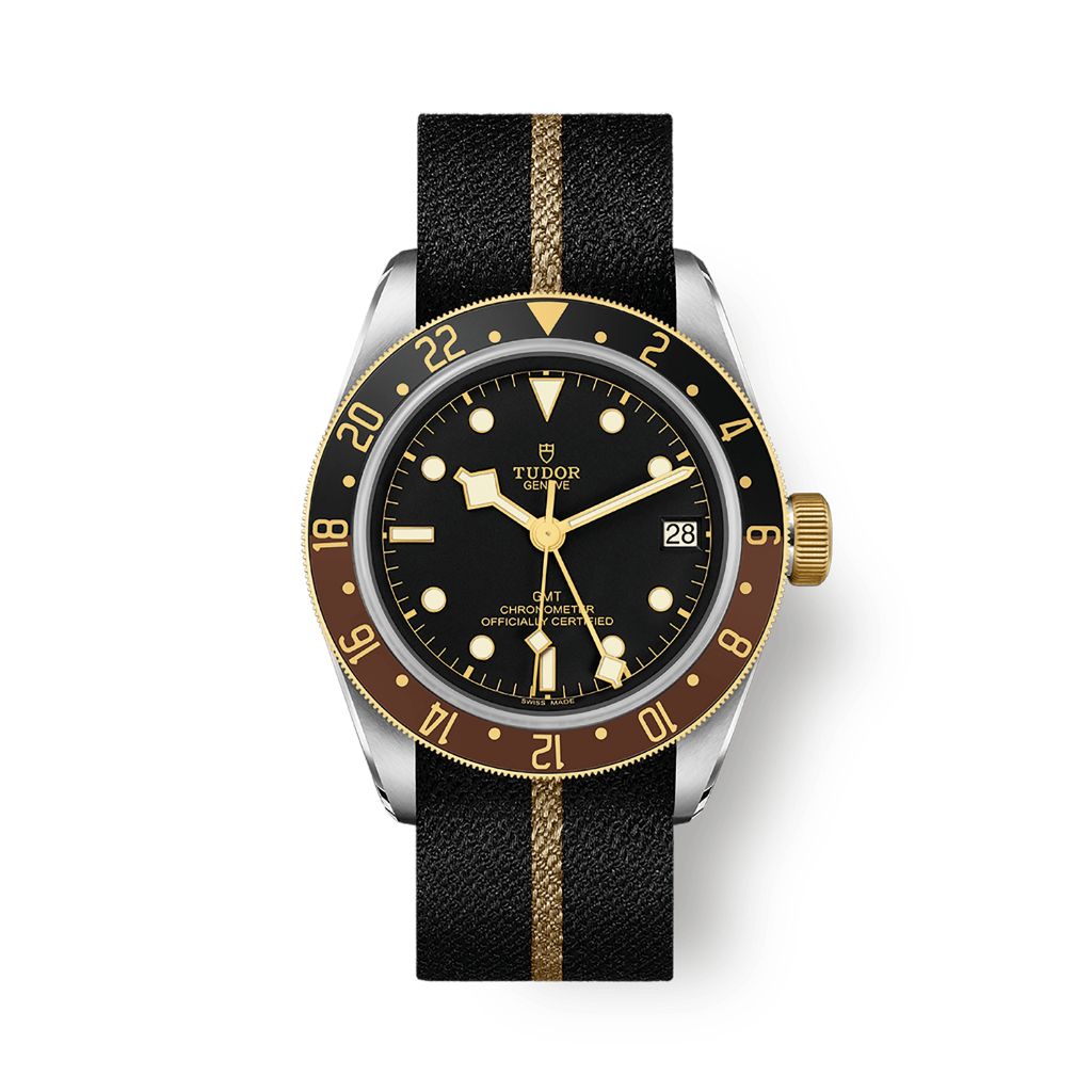 Tudor Black Bay GMT S&G 41 mm Black Dial Stainless Steel Fabric Strap M79833MN-0004