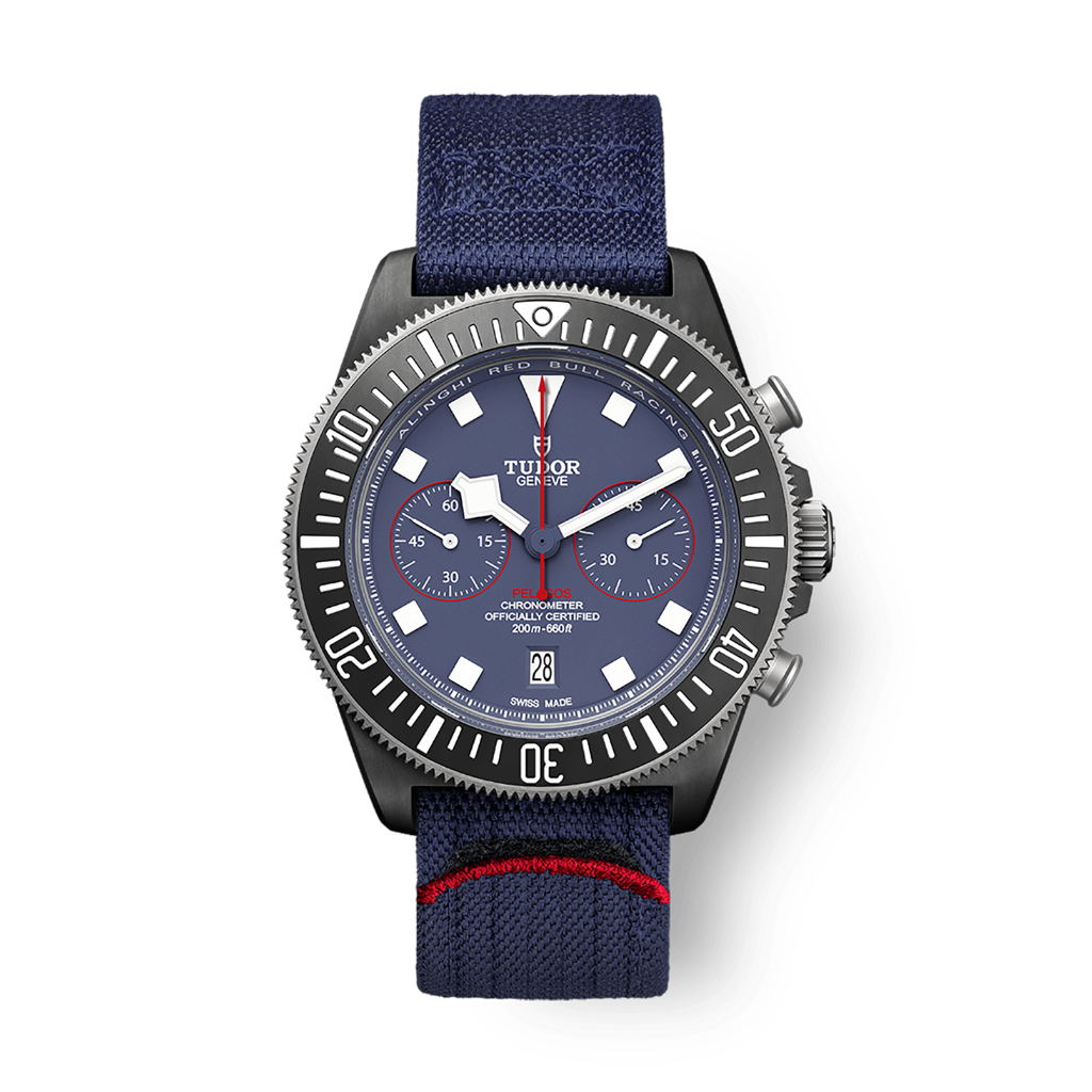 Tudor Pelagos FXD Chrono 43 mm Blue Dial Black Carbon Fabric Strap M25807KN-0001