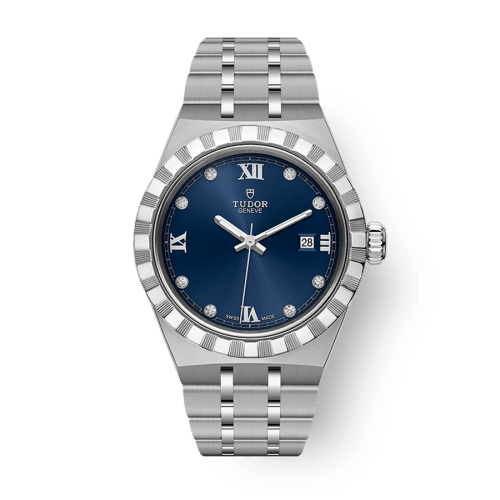Tudor Royal 28 mm Blue Dial with Diamonds Stainless Steel Bracelet M28300-0007