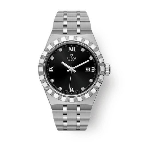 Tudor Tudor Royal 28 mm Black Dial with Diamonds Stainless Steel Bracelet M28300-0004