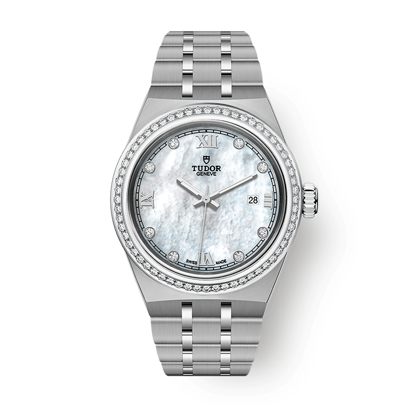 Tudor Tudor Royal 28 mm White Mother-Of-Pearl Dial with Diamonds Stainless Steel Bracelet M28320-0001