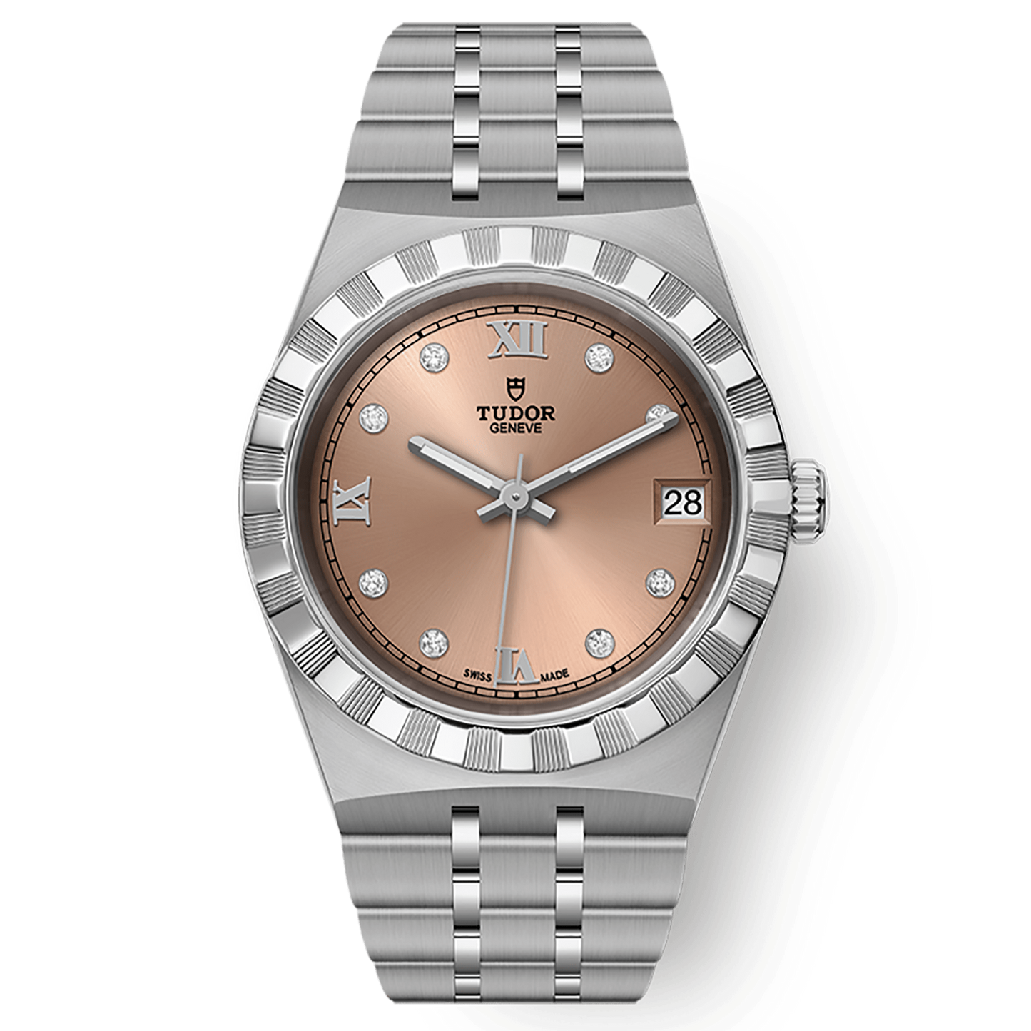 Tudor Tudor Royal 34 mm Pink Dial with Diamonds Stainless Steel Bracelet M28400-0011