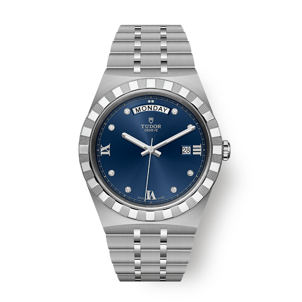 Tudor TUDOR Royal 41 mm Blue Dial with Diamonds Stainless Steel Bracelet M28600-0006