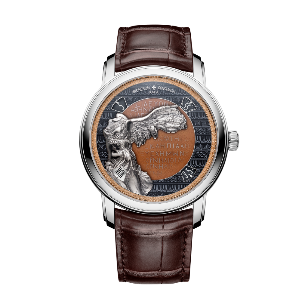 Vacheron Constantin Métiers d'Art Tribute to great civilisations - Victoire de Samothrace 42 mm Silver Dial White Gold   Leather Strap 7620A/000G-B928