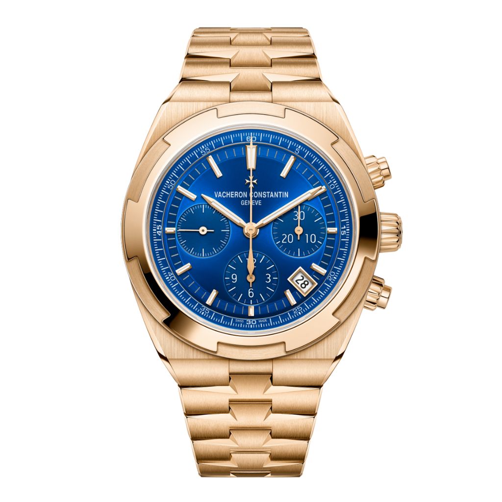 Vacheron Constantin Overseas chronograph 42.5 mm Blue Dial 18K Pink Gold Bracelet 5520V/210R-B952
