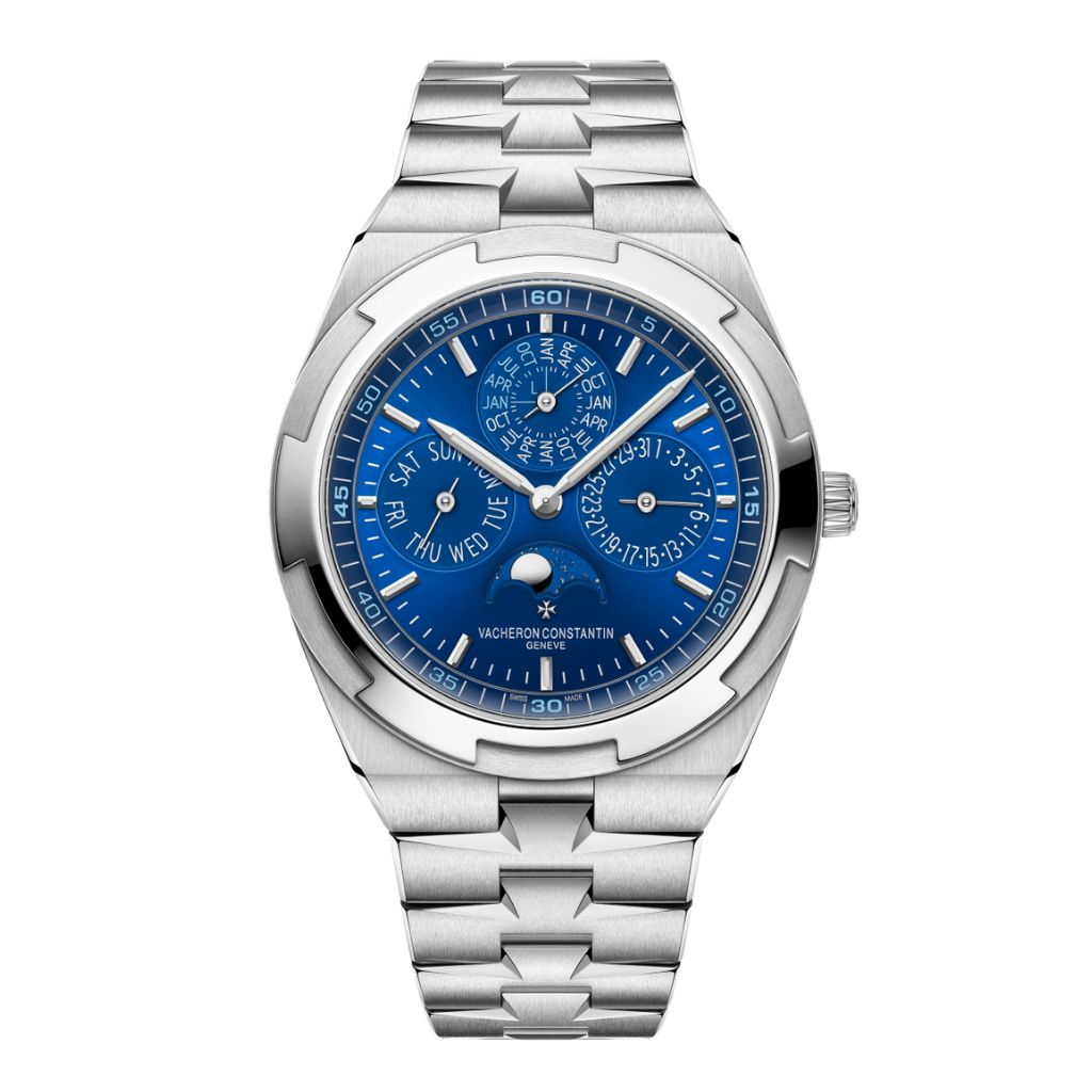 Vacheron Constantin Overseas perpetual calendar ultra-thin 41.5 mm Blue Dial White Gold Bracelet 4300V/220G-B945