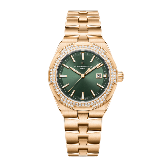 Vacheron Constantin Overseas self-winding 35 mm Green Dial with Diamonds 18K Pink Gold Bracelet 4605V/200R-B969