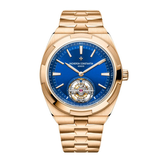 Vacheron Constantin Overseas tourbillon 42.5 mm Blue Dial 18K Pink Gold Bracelet 6000V/210R-B733