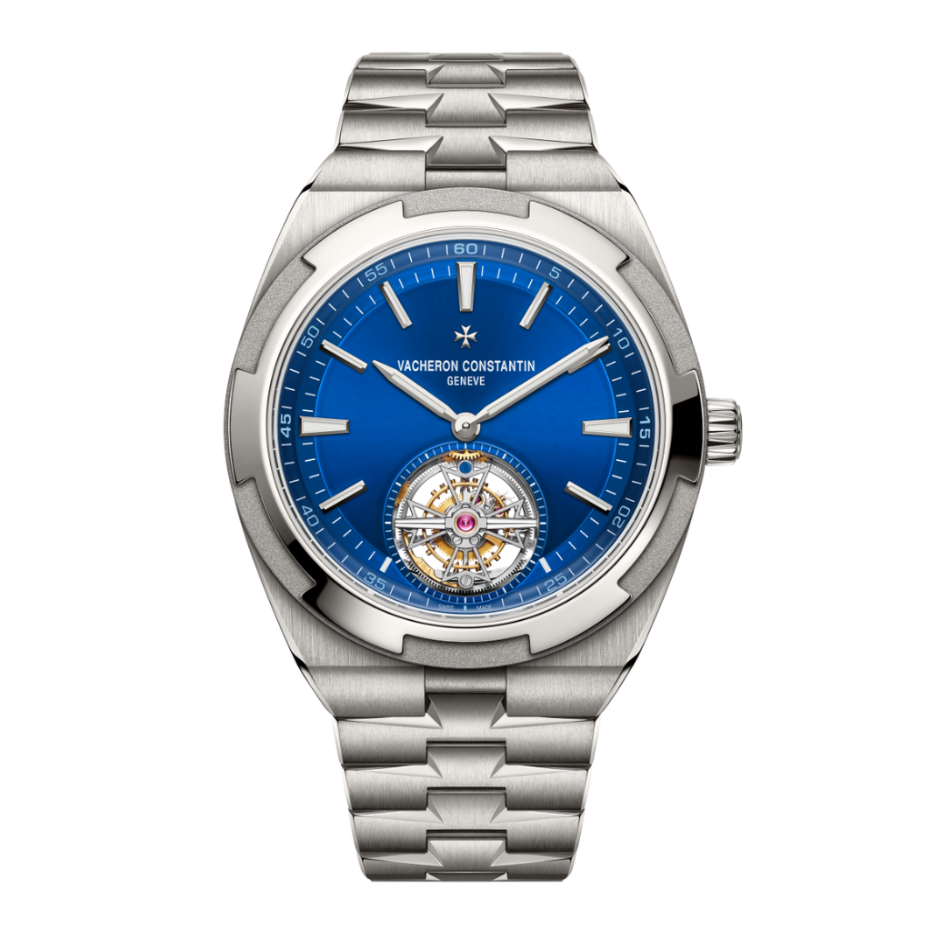 Vacheron Constantin Overseas tourbillon 42.5 mm Blue Dial Titanium Bracelet 6000V/210T-H032