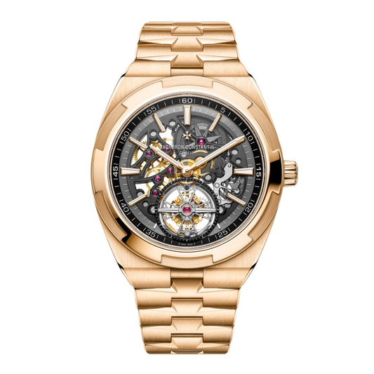 Vacheron Constantin Overseas tourbillon skeleton 42.5 mm Transparent Dial 18K Pink Gold Bracelet 6000V/210R-B934