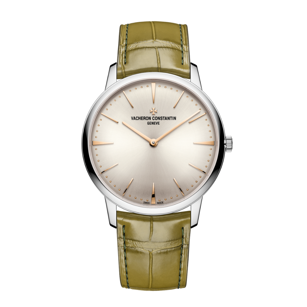 Vacheron Constantin Patrimony manual-winding 39 mm Silver Dial White Gold   Leather Strap 1410U/000G-H017