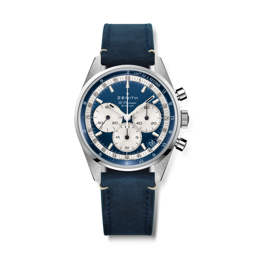 Zenith CHRONOMASTER EP ORIGINAL 38 mm Blue Dial Stainless Steel   Leather Strap 03.3200.3600/51.C902