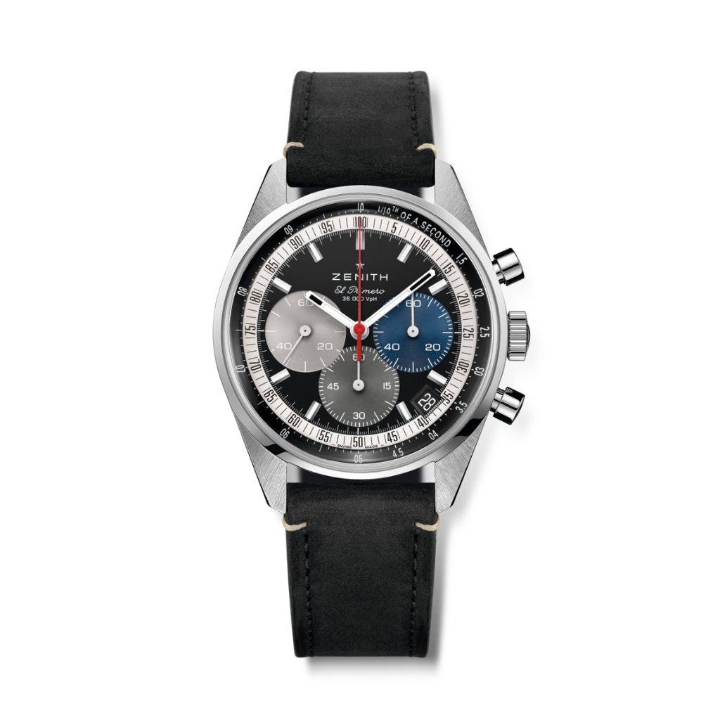 Zenith CHRONOMASTER ORIGINAL 38 mm Black Dial Stainless Steel   Leather Strap 03.3200.3600/22.C908