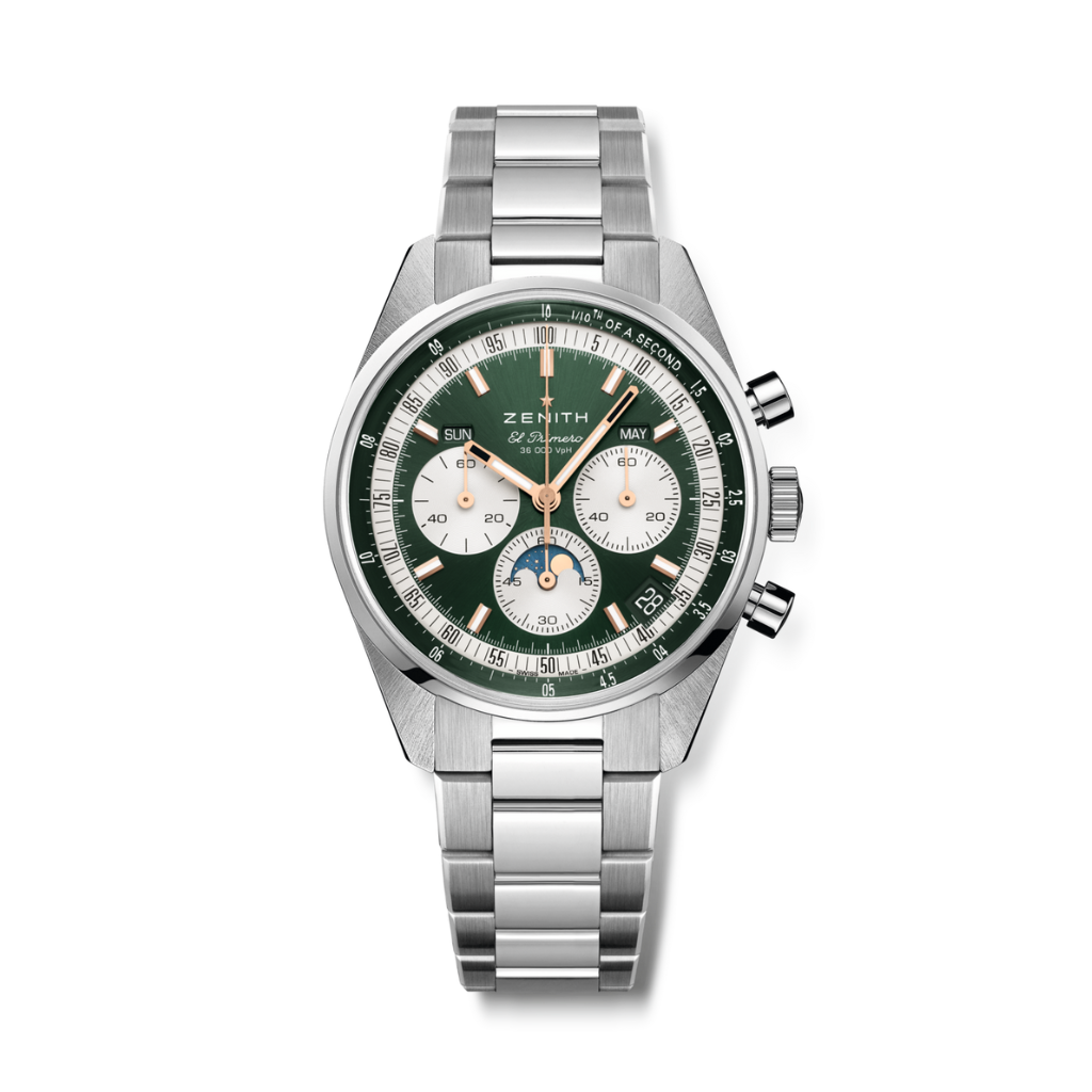 Zenith CHRONOMASTER ORIGINAL 38 mm Green Dial Stainless Steel Bracelet 03.3400.3610/40.M3200